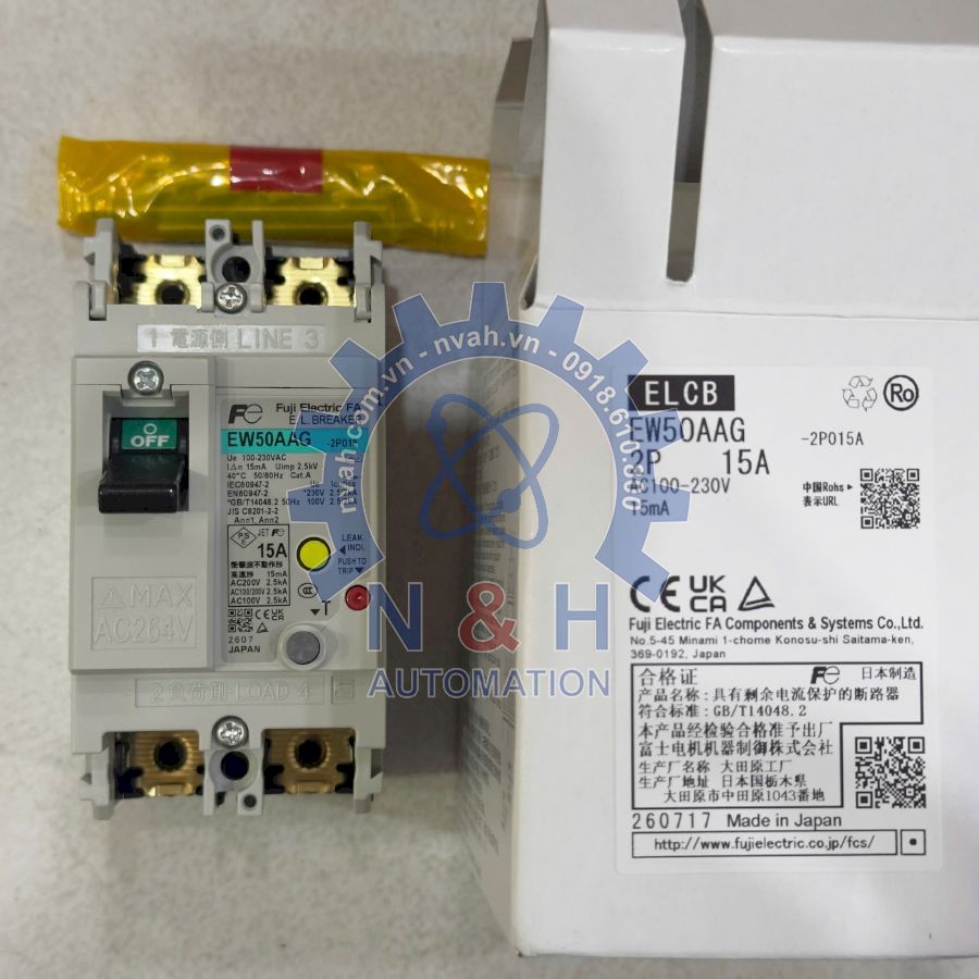 Aptomat Chống Giật EW50AAG 2P 15A
